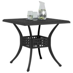 Berkfield Home Garden Table Black 80x80x75 cm Cast Aluminium - Size: 80 x 80 x 75 cm - thumbnail 4