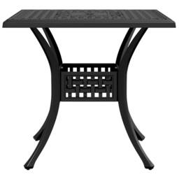 Berkfield Home Garden Table Black 80x80x75 cm Cast Aluminium - Size: 80 x 80 x 75 cm - thumbnail 6