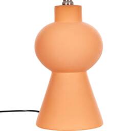 Wyld and Coco Orange Ceramic Table Lamp Hand Painted Geometric Base and Linen Drum - thumbnail 6