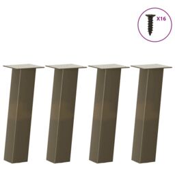 Berkfield Home Coffee Table Legs 4 pcs Natural Steel 30 cm Steel in Brown - thumbnail 1