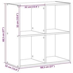 Berkfield Home Bookcase Artisian Oak 68.5x32x68.5 cm Engineered Wood in Brown - thumbnail 9