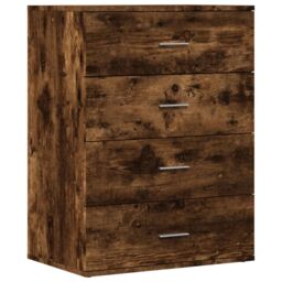 Berkfield Home Sideboard Smoked Oak 60x39x80 cm Engineered Wood in Brown - Size: 60 x 39 x 80 cm - thumbnail 2