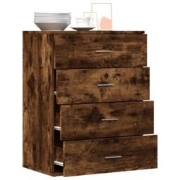 Berkfield Home Sideboard Smoked Oak 60x39x80 cm Engineered Wood in Brown - Size: 60 x 39 x 80 cm - thumbnail 4