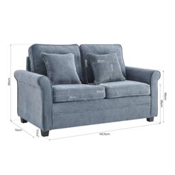 Bravich LTD Ramy Sofa Bed Corduroy 2 Seater Fold Out Mattress in Blue - thumbnail 7