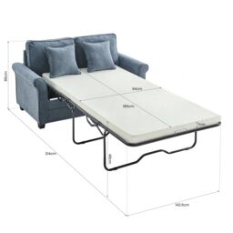 Bravich LTD Ramy Sofa Bed Corduroy 2 Seater Fold Out Mattress in Blue - thumbnail 9