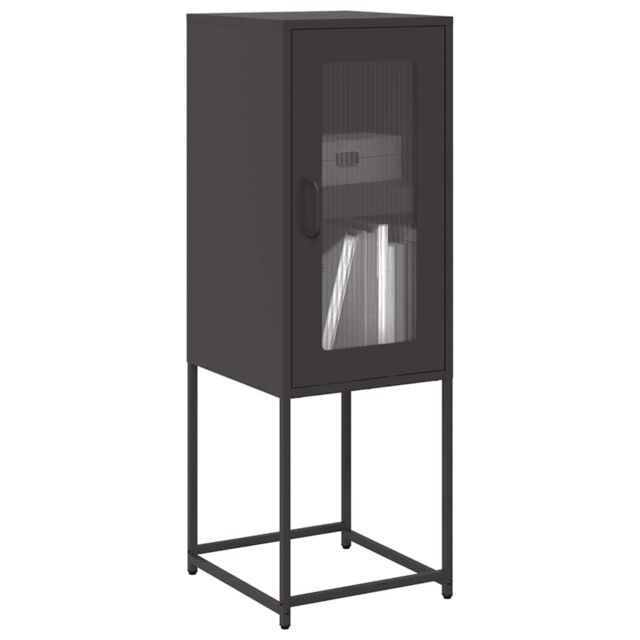Berkfield Home Sideboard Black 36x39x107 cm Cold-rolled Steel - Size: 36 x 39 x 107 cm - image 1