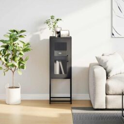 Berkfield Home Sideboard Black 36x39x107 cm Cold-rolled Steel - Size: 36 x 39 x 107 cm - thumbnail 4