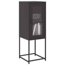 Berkfield Home Sideboard Black 36x39x107 cm Cold-rolled Steel - Size: 36 x 39 x 107 cm