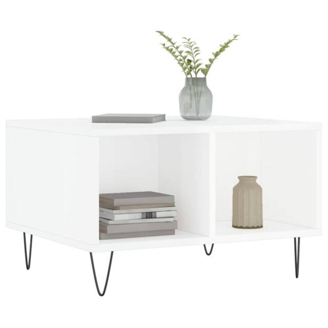Berkfield Home Modern Coffee Table High Gloss White 60x50x36.5 cm Engineered Wood - image 1