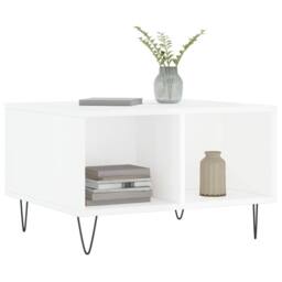 Berkfield Home Modern Coffee Table High Gloss White 60x50x36.5 cm Engineered Wood - thumbnail 1