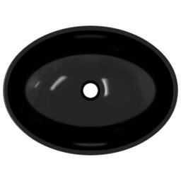 Berkfield Home Modern Basin Glass 50x37x14 cm Black - Size: 50 x 37 x 14 cm - thumbnail 5