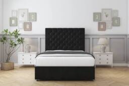 "Comfort Beds Winslow Plush Divan Base No Drawers - 54"" Headboard in Black - Size: King" - thumbnail 1