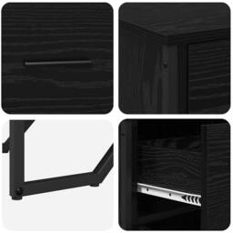 Berkfield Home Sideboard Black Oak 97x32.5x74.5 cm Engineered Wood - thumbnail 9