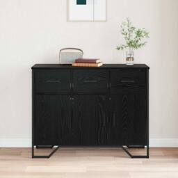 Berkfield Home Sideboard Black Oak 97x32.5x74.5 cm Engineered Wood - thumbnail 4