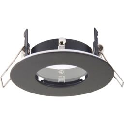 Loops Recessed Compact Bathroom Downlight - 50W GU10 LED - IP65 Rated - Matt Black - thumbnail 1