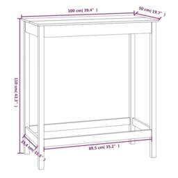 Berkfield Home Beautiful Bar Table 100x50x110 cm Solid Wood Pine in Light Tan - Size: 100 x 50 x 110 cm - thumbnail 8