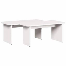 Berkfield Home Decorative Coffee Table 2 pcs White Solid pine wood - thumbnail 6