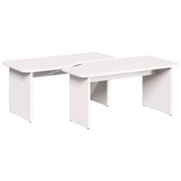 Berkfield Home Decorative Coffee Table 2 pcs White Solid pine wood - thumbnail 3