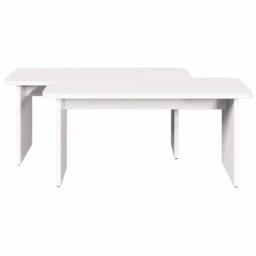 Berkfield Home Decorative Coffee Table 2 pcs White Solid pine wood - thumbnail 9