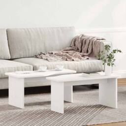 Berkfield Home Decorative Coffee Table 2 pcs White Solid pine wood - thumbnail 4