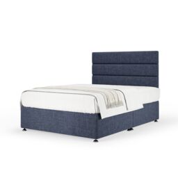 Rest Relax Linen Linoso Non Storage Divan Base with headboard & Orchid mattress - Midnight in Blue - Size: King - thumbnail 3