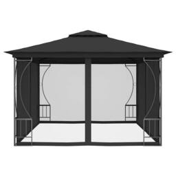 Berkfield Home Gazebo with Nets 300x400x265 cm Anthracite in Black - Size: 300 x 400 x 265 cm - thumbnail 4
