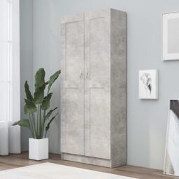 Berkfield Home Book Cabinet Concrete Grey 82.5x30.5x185.5 cm Engineered Wood - thumbnail 1