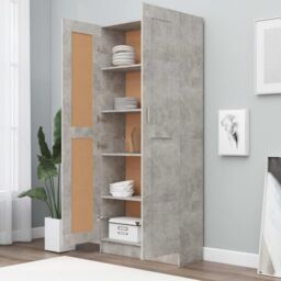 Berkfield Home Book Cabinet Concrete Grey 82.5x30.5x185.5 cm Engineered Wood - thumbnail 3