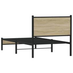 Berkfield Home Metal Bed Frame without Mattress Sonoma Oak 80x200 cm in Light Tan - thumbnail 7
