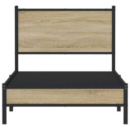 Berkfield Home Metal Bed Frame without Mattress Sonoma Oak 80x200 cm in Light Tan - thumbnail 5