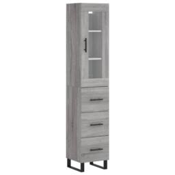 Berkfield Home Highboard Grey Sonoma 34.5x34x180 cm Engineered Wood - thumbnail 1
