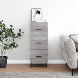 Berkfield Home Sideboard Grey Sonoma 34.5x34x90 cm Engineered Wood - thumbnail 1