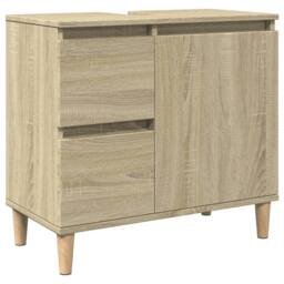 Berkfield Home Durable 3 Piece Bathroom Furniture Set Sonoma Oak Engineered Wood in Light Tan - thumbnail 8