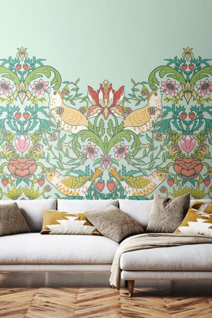 Origin Murals Birds, Fruit & Foliage Wall Mural in Green - Size: W350 cm x H280 cm - image 1
