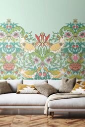 Origin Murals Birds, Fruit & Foliage Wall Mural in Green - Size: W350 cm x H280 cm - thumbnail 1