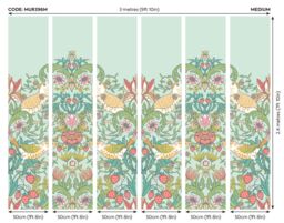 Origin Murals Birds, Fruit & Foliage Wall Mural in Green - Size: W350 cm x H280 cm - thumbnail 4