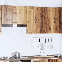 Berkfield Home Kitchen Wall Cabinet Kalmar Old Wood Engineered Wood in Brown - thumbnail 3