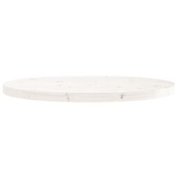 Berkfield Home Table Top Round White Ã˜70x3 cm Solid Wood Pine - Size: 70x3 cm - thumbnail 4