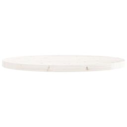 Berkfield Home Table Top Round White Ã˜70x3 cm Solid Wood Pine - Size: 70x3 cm - thumbnail 3