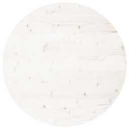 Berkfield Home Table Top Round White Ã˜70x3 cm Solid Wood Pine - Size: 70x3 cm - thumbnail 2
