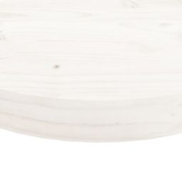 Berkfield Home Table Top Round White Ã˜70x3 cm Solid Wood Pine - Size: 70x3 cm - thumbnail 5