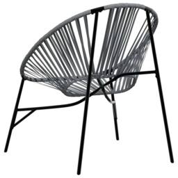 Berkfield Home Garden Chair Set 3 pcs Black & Light Grey Poly Rattan - thumbnail 8