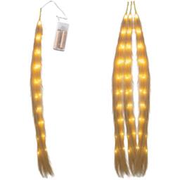Shatchi 110cm Prelit Pampas Grass Hanging Decoration with Warm White LEDs in Gold