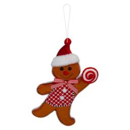VFM e-Store Christmas Ginger Bread Man Hanging Decoration 31cm x 7cm Red X 1 - Size: 31 cm x 7 cm - thumbnail 1