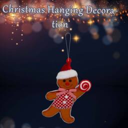 VFM e-Store Christmas Ginger Bread Man Hanging Decoration 31cm x 7cm Red X 1 - Size: 31 cm x 7 cm - thumbnail 3