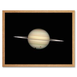 Artery8 Hubble Space Telescope Image Four Moon Transit Around Parent Planet Saturn Ring Plane Crossing w/ Titan Minas Dione Enceladus Art Print - thumbnail 1