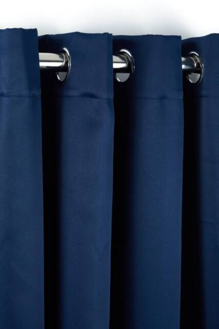 New Edge Blinds Essential Woven Thermal Blackout Eyelet Curtains in Navy - Size: 168 cm width x 183 cm drop - image 1