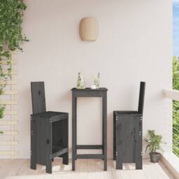 Berkfield Home Bar Stools 2 pcs Grey 40x42x120 cm Solid Wood Pine - Size: 40 x 42 x 120 cm - thumbnail 2