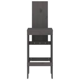 Berkfield Home Bar Stools 2 pcs Grey 40x42x120 cm Solid Wood Pine - Size: 40 x 42 x 120 cm - thumbnail 4