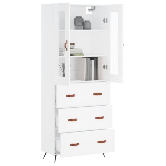Berkfield Home Highboard White 69.5x34x180 cm Engineered Wood - image 1